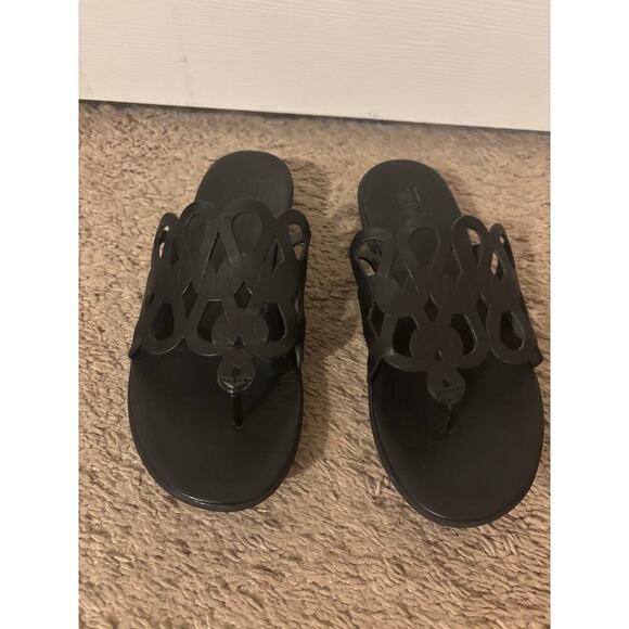 Fitflop Elodie entwined loops black flip flop sandals sz 6 - Picture 3 of 9